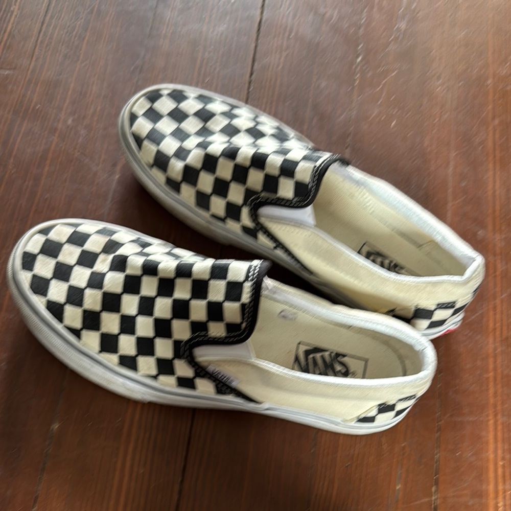 Vans Black and White Checkerboard Slip-Ons